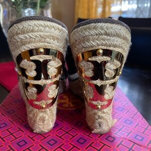 Tory Burch Bailey espadrille, Canvas wedge, 9.5!